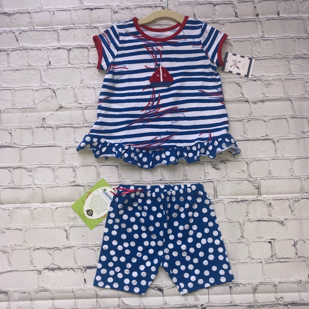 Girls size 2T customized top with shorts set